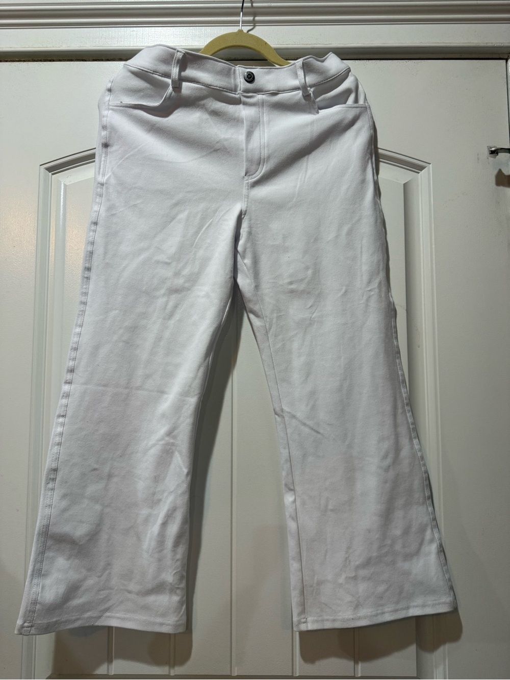 Yelete Crisp White Wide-Leg Pants
